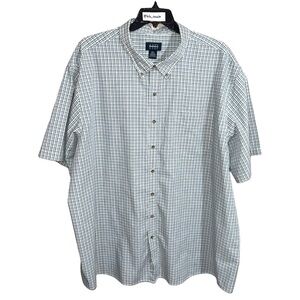 Harbor Bay Shirt Men’s Size 4XL Blue Yellow White Button Front Short Sleeve